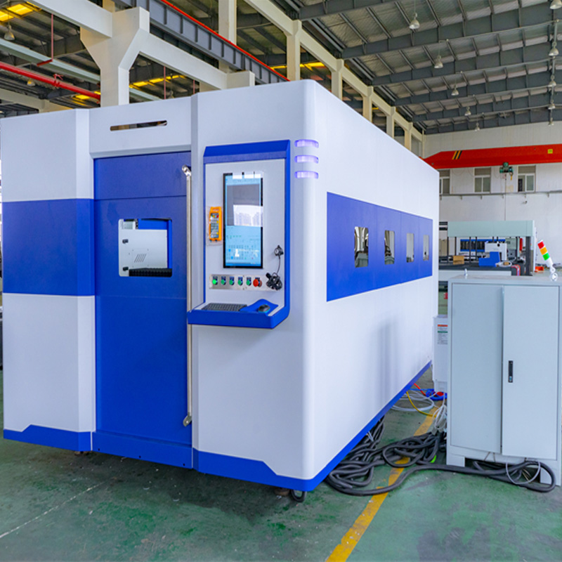 Enclosed type fiber laser cutter for plate