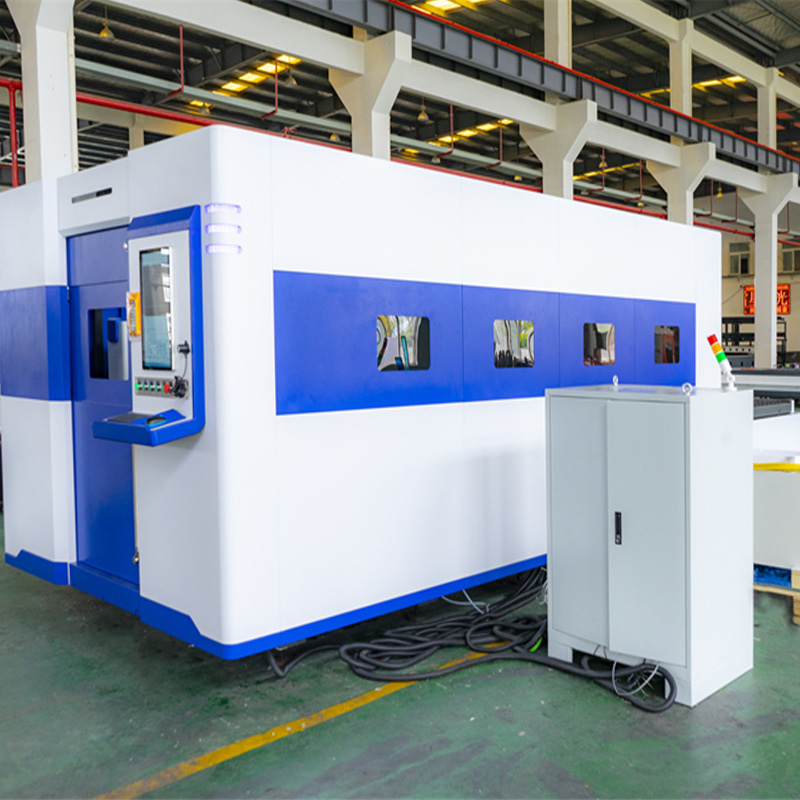 Enclosed type fiber laser cutter for plate