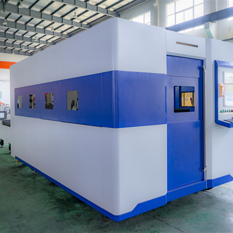 Enclosed type fiber laser cutter for plate